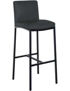 Tabouret de bar minimaliste en Polyuréthane Gris foncé Métal Noir Wivany  - 1