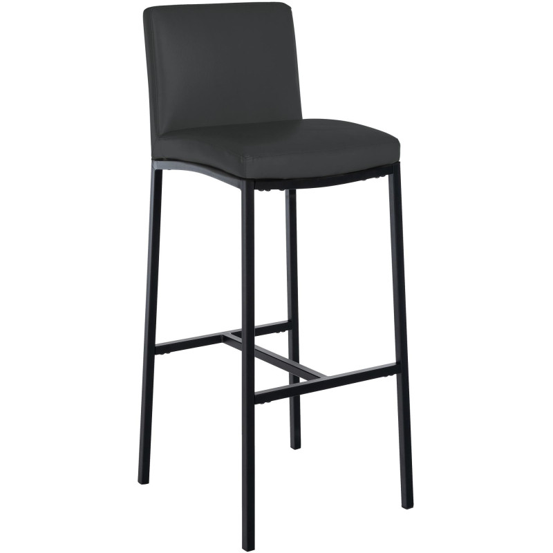 Tabouret de bar minimaliste en Polyuréthane Gris foncé Métal Noir Wivany  - 1