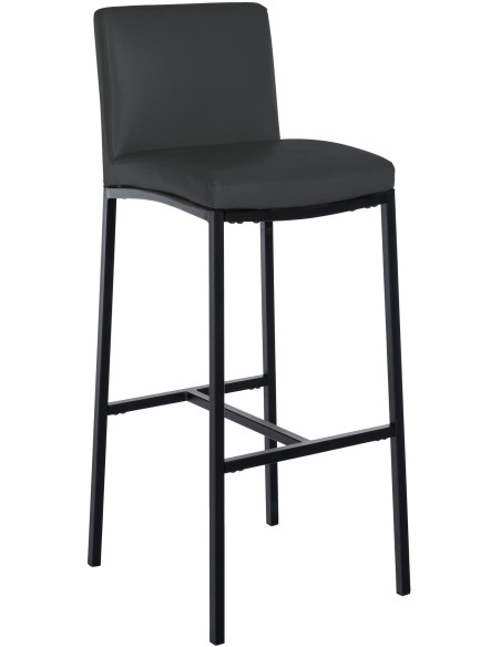 Tabouret de bar minimaliste en Polyuréthane Gris foncé Métal Noir Wivany  - 1