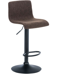 Tabouret de bar moderne en Tissu Marron Métal Noir Stano - 1