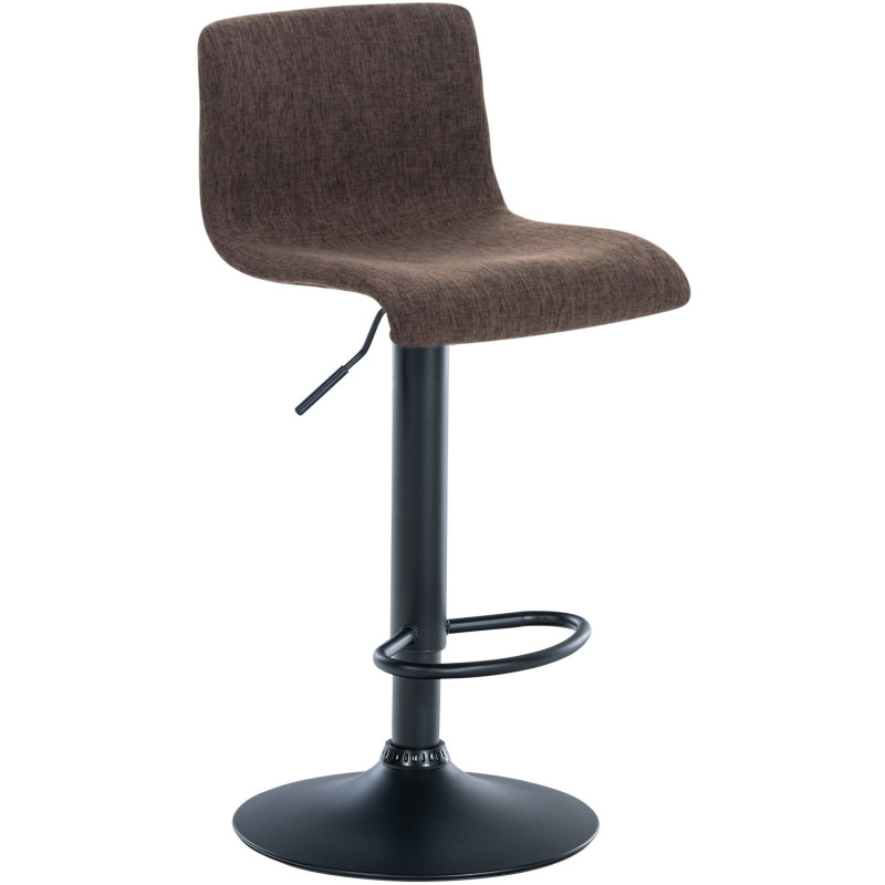 Tabouret de bar moderne en Tissu Marron Métal Noir Stano - 1