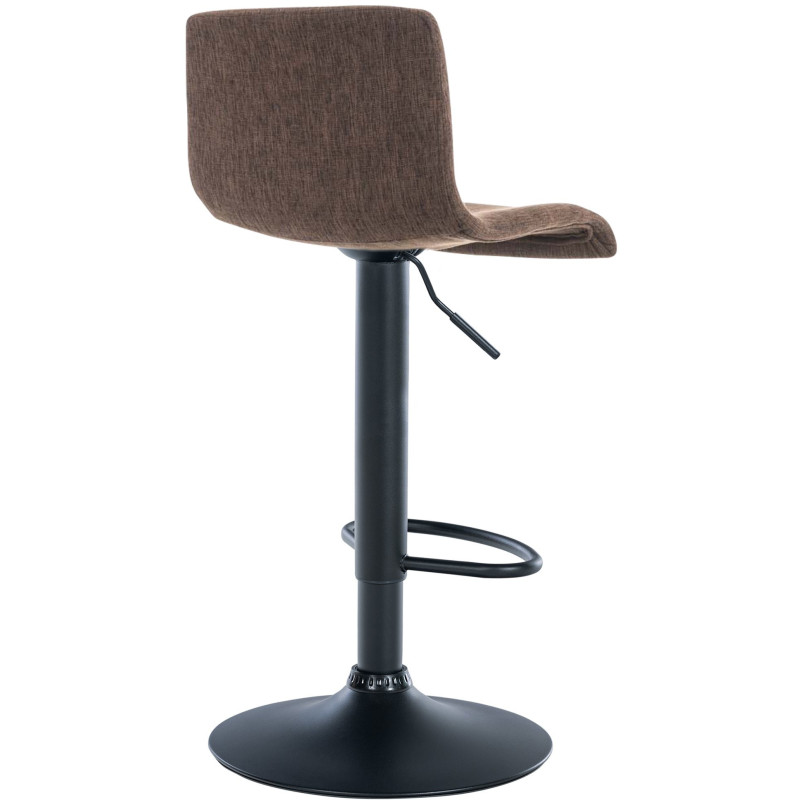 Tabouret de bar moderne en Tissu Marron Métal Noir Stano - 2