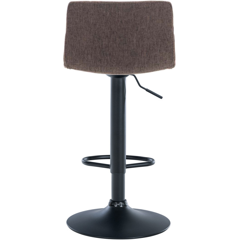 Tabouret de bar moderne en Tissu Marron Métal Noir Stano - 4