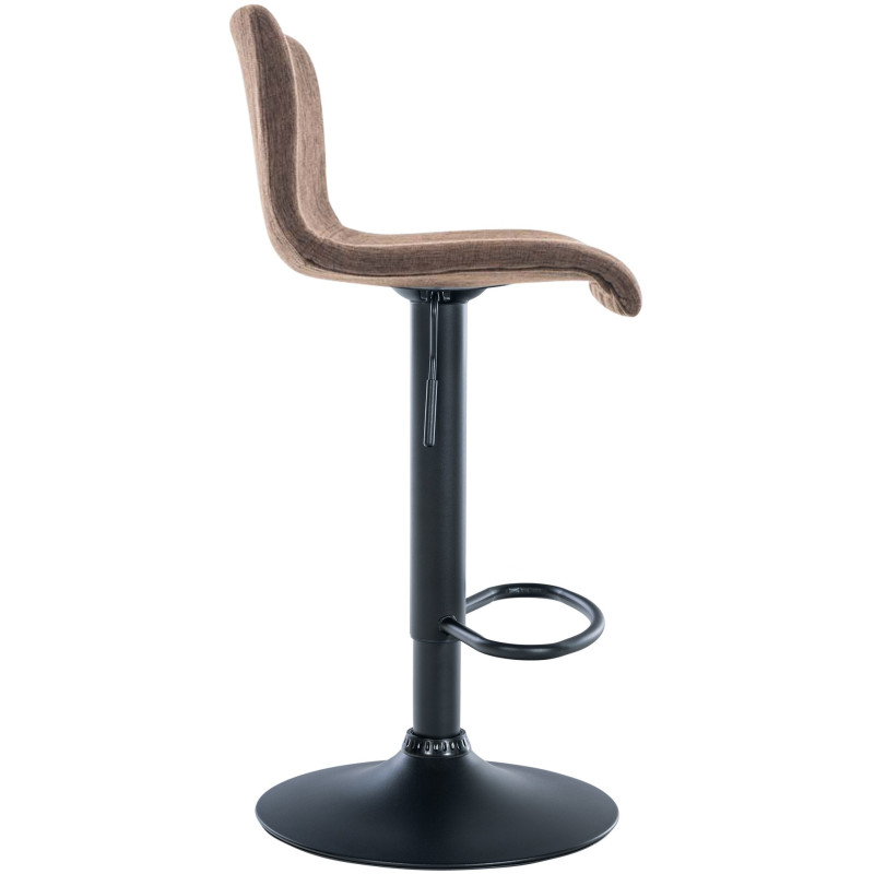 Tabouret de bar moderne en Tissu Marron Métal Noir Stano - 5