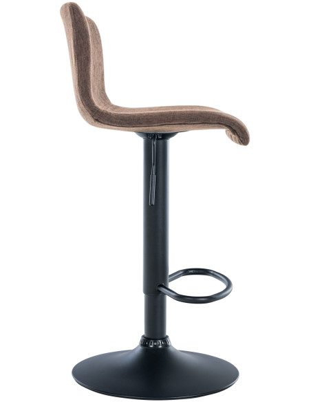 Tabouret de bar moderne en Tissu Marron Métal Noir Stano - 5