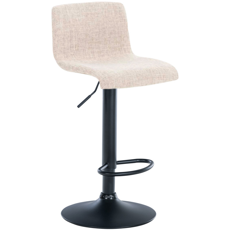 Tabouret de bar moderne en Tissu Blanc crème Métal Noir Stano - 1