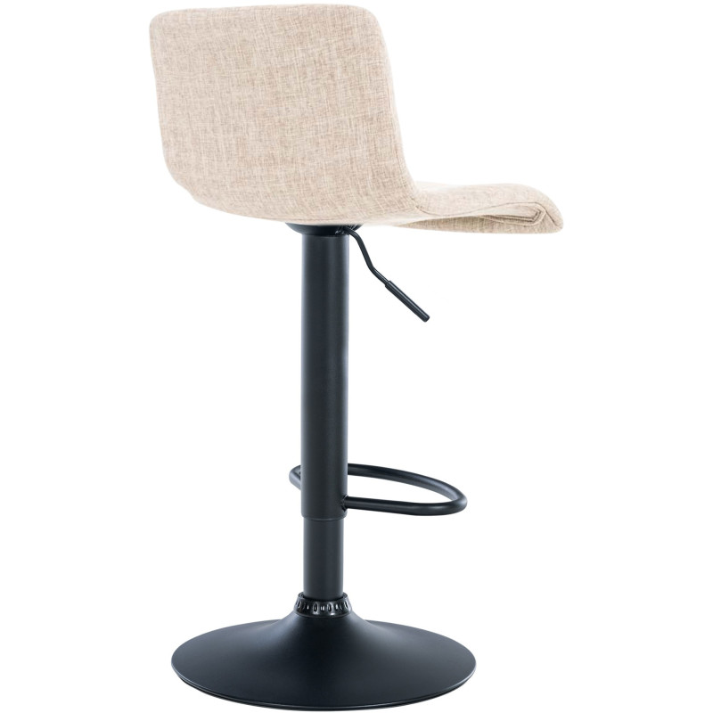 Tabouret de bar moderne en Tissu Blanc crème Métal Noir Stano - 2
