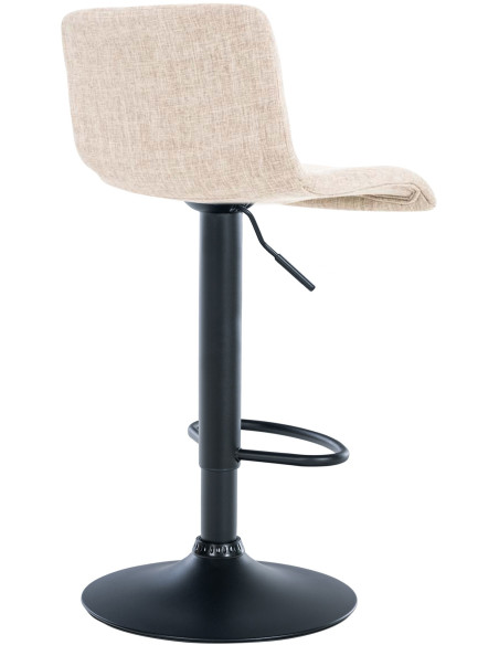 Tabouret de bar moderne en Tissu Blanc crème Métal Noir Stano - 2