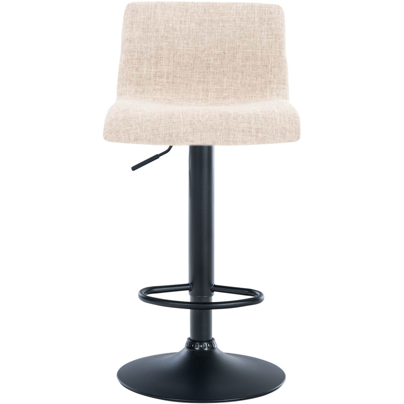 Tabouret de bar moderne en Tissu Blanc crème Métal Noir Stano - 3