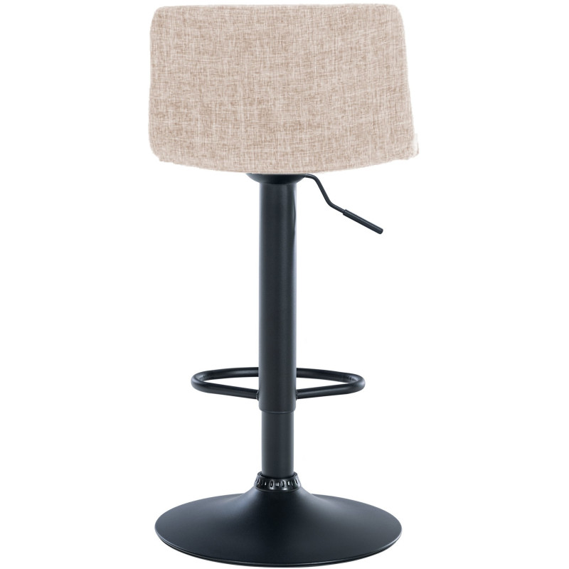 Tabouret de bar moderne en Tissu Blanc crème Métal Noir Stano - 4