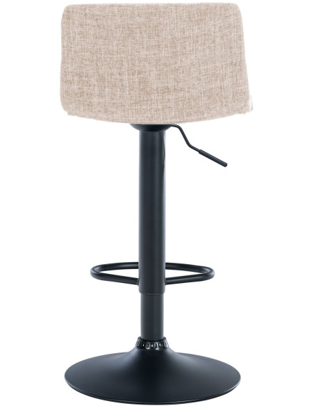Tabouret de bar moderne en Tissu Blanc crème Métal Noir Stano - 4