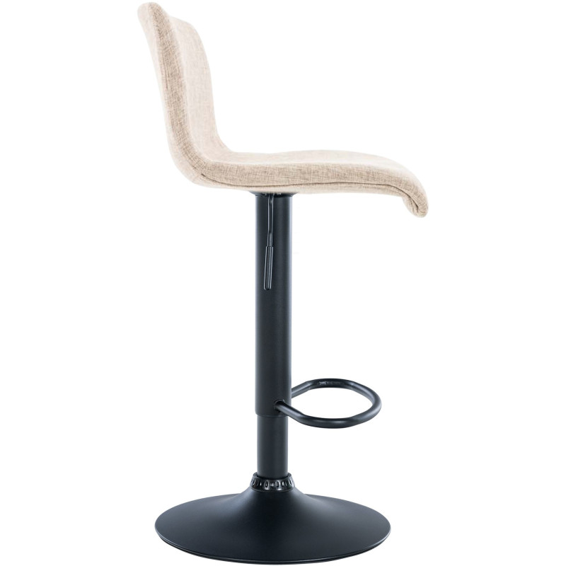 Tabouret de bar moderne en Tissu Blanc crème Métal Noir Stano - 5