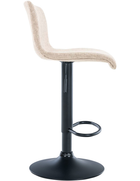 Tabouret de bar moderne en Tissu Blanc crème Métal Noir Stano - 5