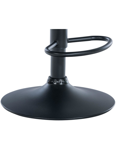 Tabouret de bar moderne en Tissu Gris foncé Métal Noir Stano - 6