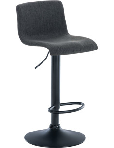 Tabouret de bar moderne en Tissu Gris foncé Métal Noir Stano - 1