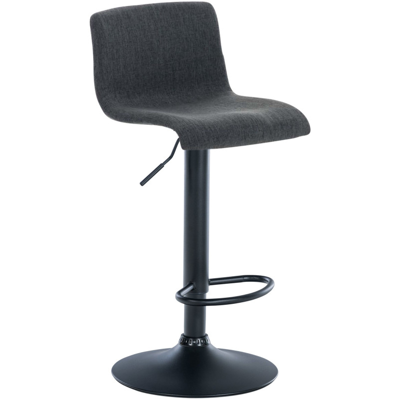 Tabouret de bar moderne en Tissu Gris foncé Métal Noir Stano - 1