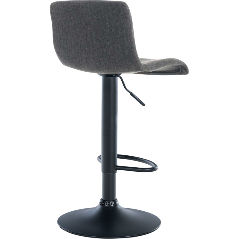 Tabouret de bar moderne en Tissu Gris foncé Métal Noir Stano - 4