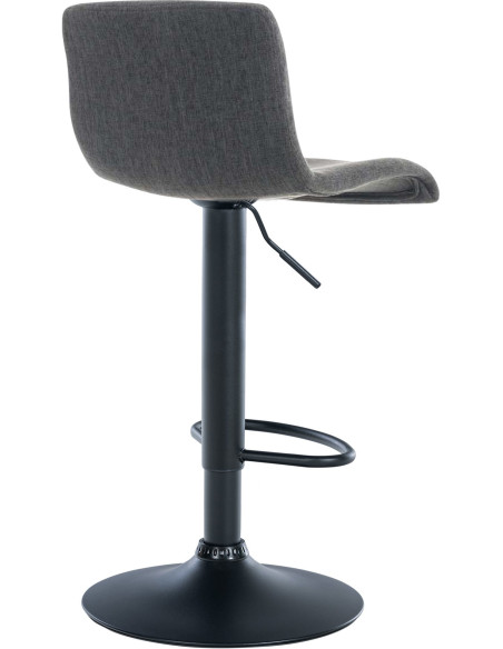 Tabouret de bar moderne en Tissu Gris foncé Métal Noir Stano - 4