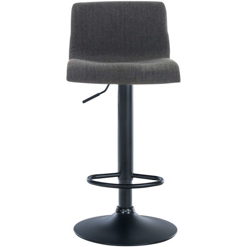Tabouret de bar moderne en Tissu Gris foncé Métal Noir Stano - 2