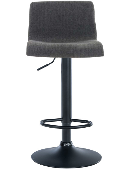 Tabouret de bar moderne en Tissu Gris foncé Métal Noir Stano - 2