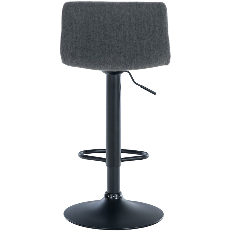 Tabouret de bar moderne en Tissu Gris foncé Métal Noir Stano - 5