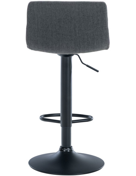 Tabouret de bar moderne en Tissu Gris foncé Métal Noir Stano - 5
