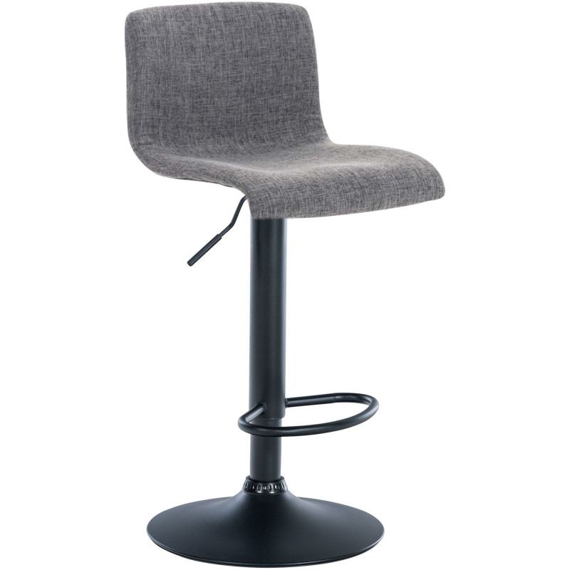 Tabouret de bar moderne en Tissu Gris clair Métal Noir Stano - 1