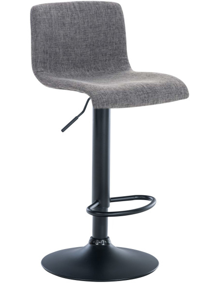 Tabouret de bar moderne en Tissu Gris clair Métal Noir Stano - 1