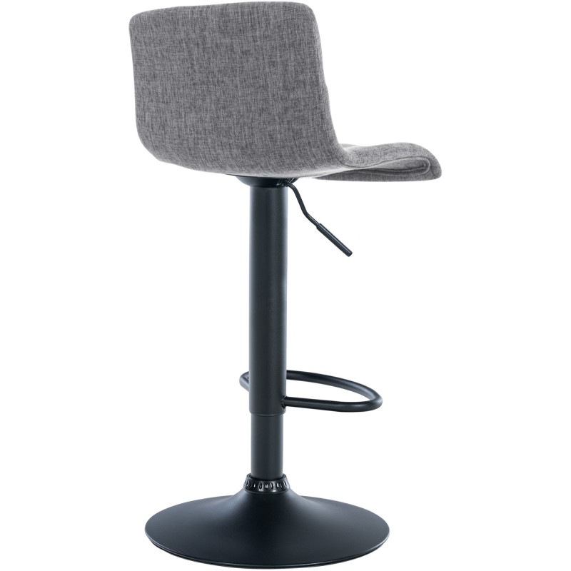 Tabouret de bar moderne en Tissu Gris clair Métal Noir Stano - 4