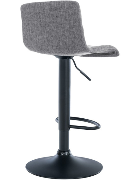 Tabouret de bar moderne en Tissu Gris clair Métal Noir Stano - 4