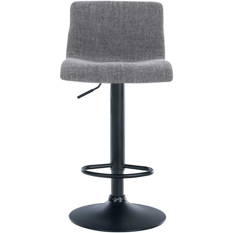 Tabouret de bar moderne en Tissu Gris clair Métal Noir Stano - 2