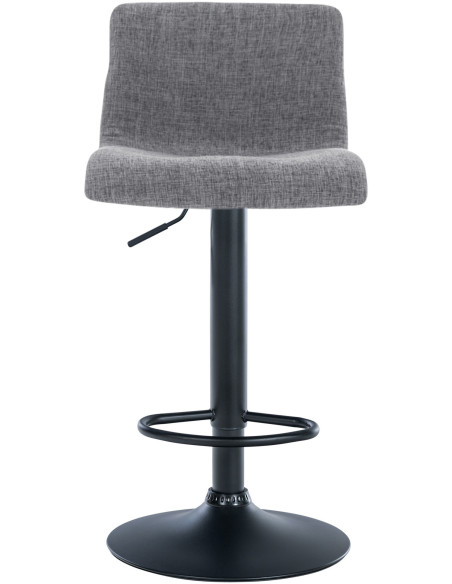 Tabouret de bar moderne en Tissu Gris clair Métal Noir Stano - 2