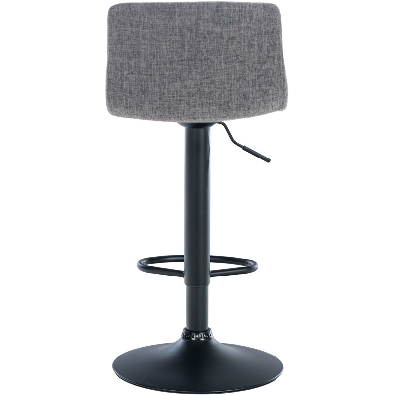 Tabouret de bar moderne en Tissu Gris clair Métal Noir Stano - 5
