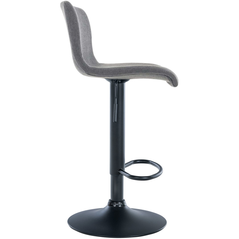 Tabouret de bar moderne en Tissu Gris clair Métal Noir Stano - 3