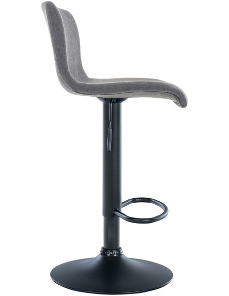 Tabouret de bar moderne en Tissu Gris clair Métal Noir Stano - 3