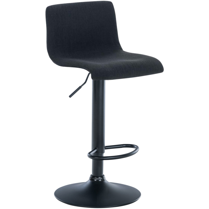 Tabouret de bar moderne en Tissu Noir Métal Noir Stano - 1