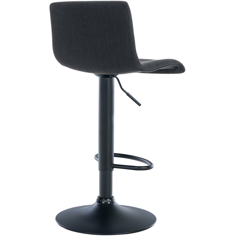 Tabouret de bar moderne en Tissu Noir Métal Noir Stano - 2