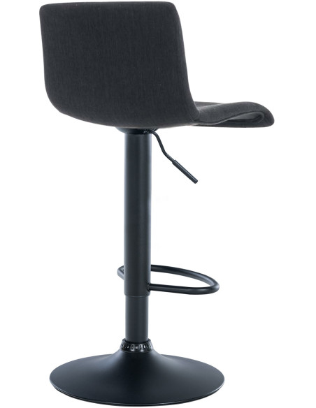 Tabouret de bar moderne en Tissu Noir Métal Noir Stano - 2