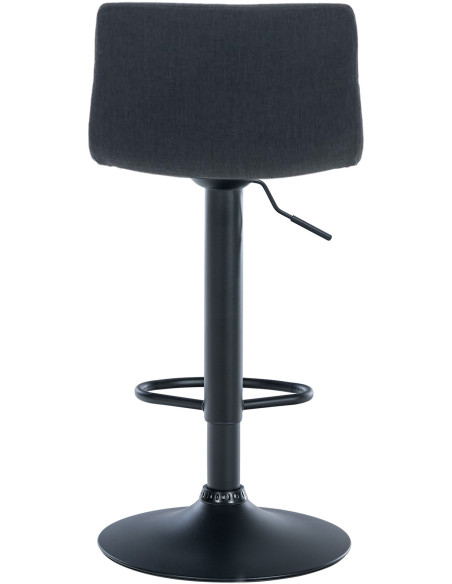 Tabouret de bar moderne en Tissu Noir Métal Noir Stano - 4