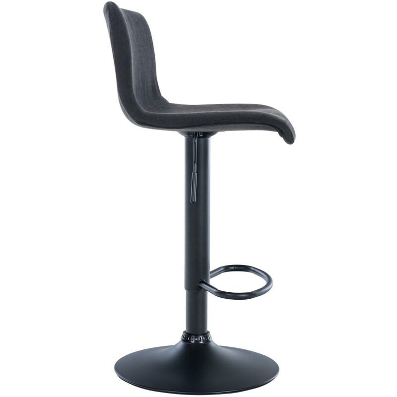 Tabouret de bar moderne en Tissu Noir Métal Noir Stano - 5