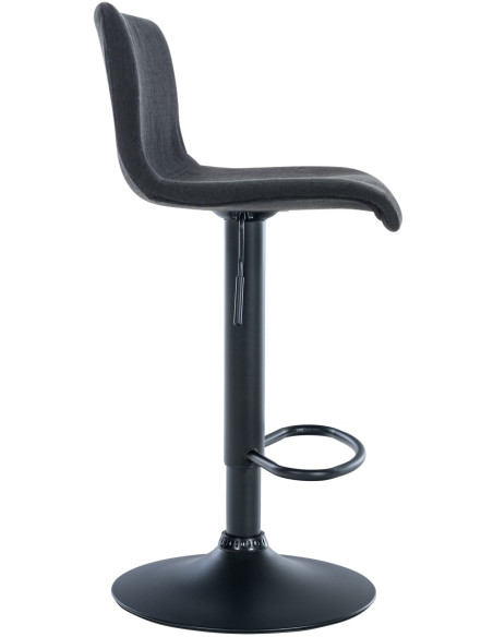 Tabouret de bar moderne en Tissu Noir Métal Noir Stano - 5