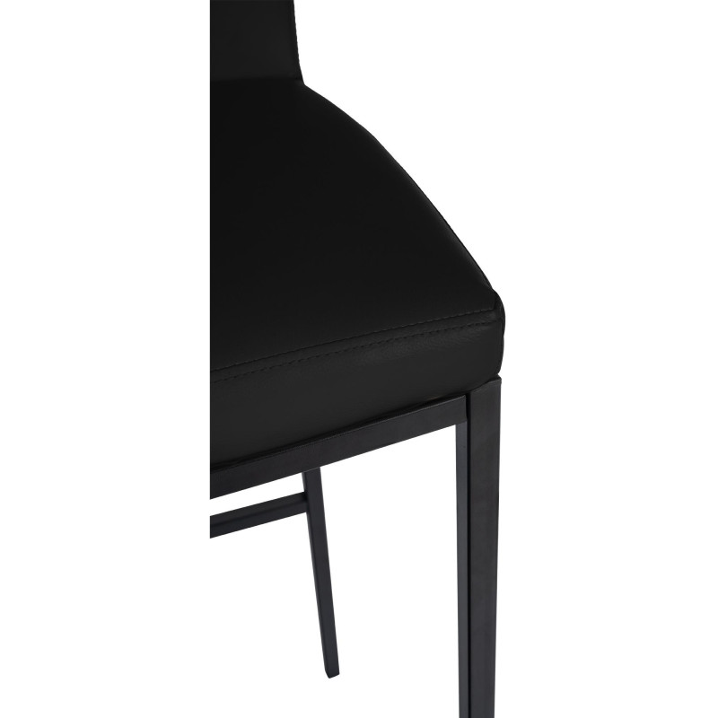 Tabouret de bar minimaliste en Polyuréthane Noir Métal Noir Wivany  - 4