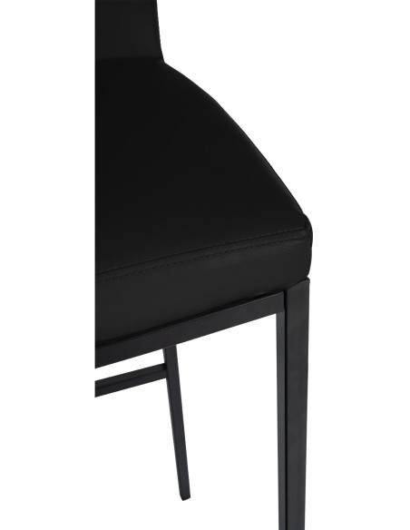 Tabouret de bar minimaliste en Polyuréthane Noir Métal Noir Wivany  - 4