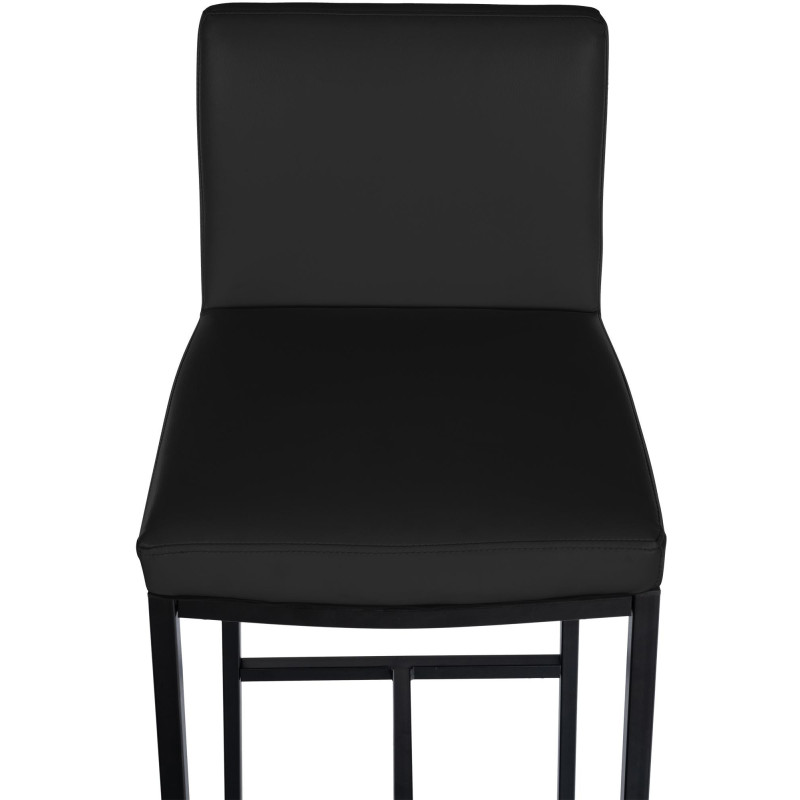 Tabouret de bar minimaliste en Polyuréthane Noir Métal Noir Wivany  - 3