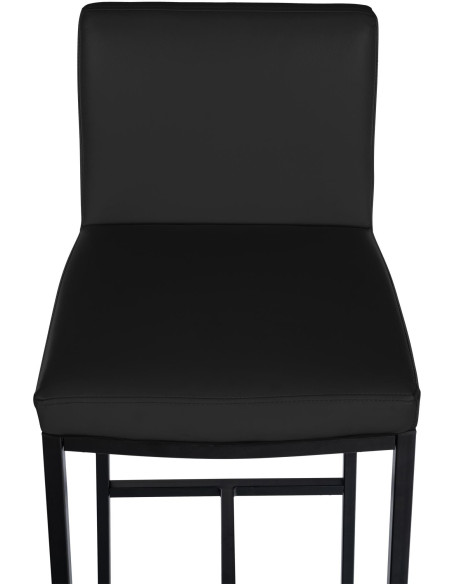Tabouret de bar minimaliste en Polyuréthane Noir Métal Noir Wivany  - 3