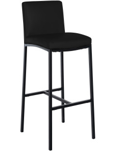 Tabouret de bar minimaliste en Polyuréthane Noir Métal Noir Wivany  - 1