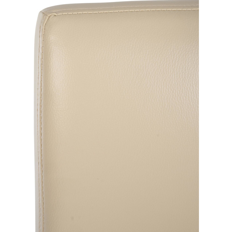 Tabouret de bar minimaliste en Polyuréthane Blanc crème Métal Noir Wivany - 5