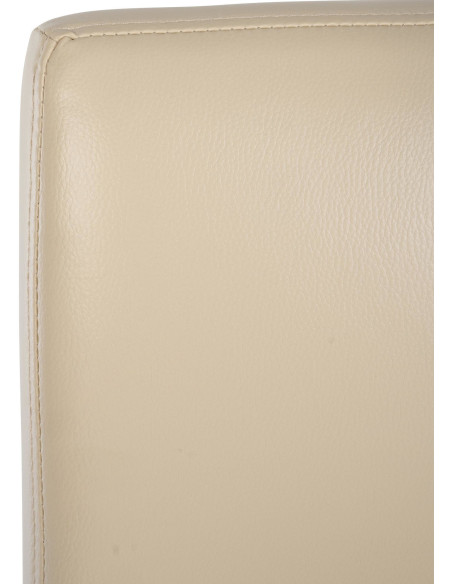 Tabouret de bar minimaliste en Polyuréthane Blanc crème Métal Noir Wivany - 5