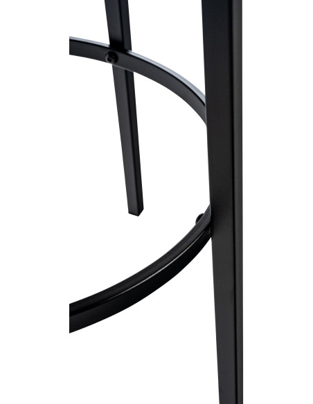 Tabouret de bar rond en Polyuréthane Blanc crème Métal Noir Cyanor - 5