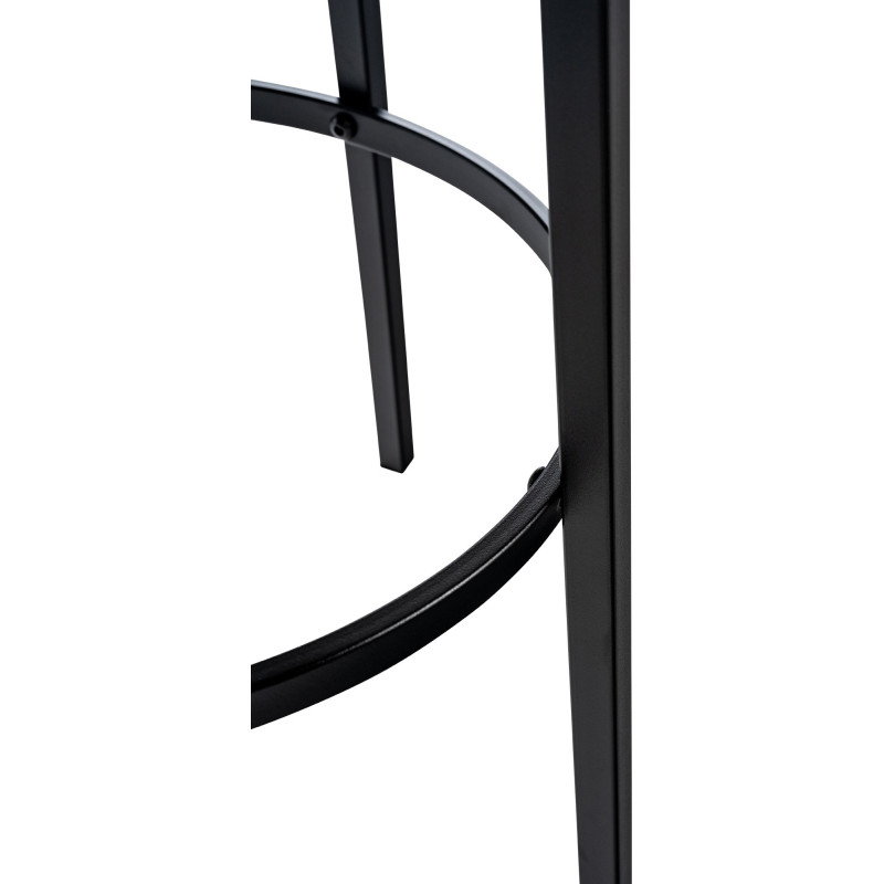 Tabouret de bar rond en Velours Gris foncé Métal Noir Cyanor - 4